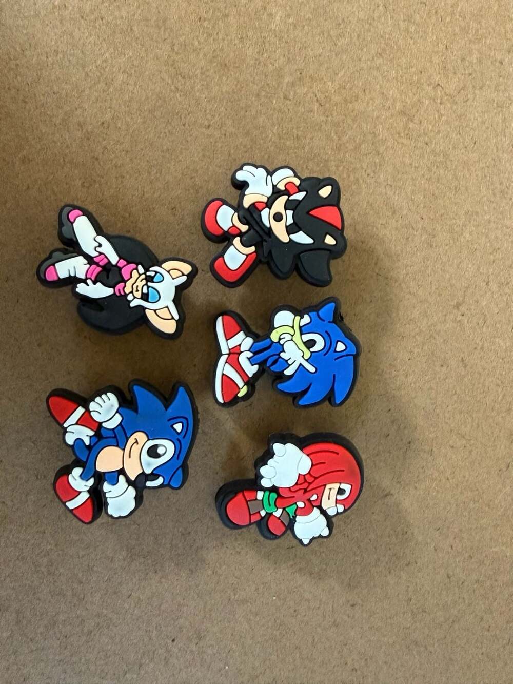Sonic the Hedgehog Character Jibbitz Shoe Charms Set of 5 - Sonic, Shadow, Knuck